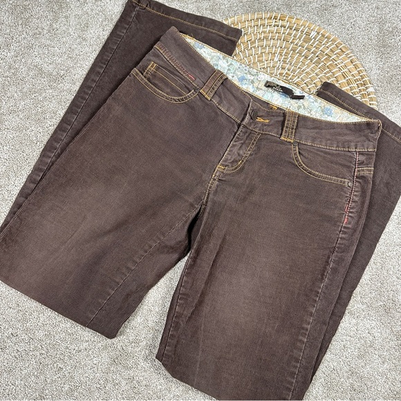 prAna Women’s Canyon Corduroy Straight Leg Pants Low Rise Outdoor in Brown 4 - Picture 1 of 16